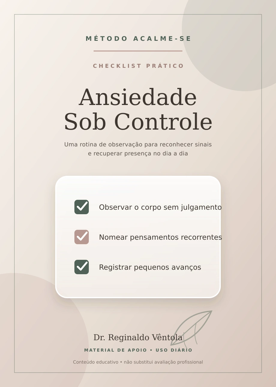 Capa do Checklist Ansiedade Sob Controle